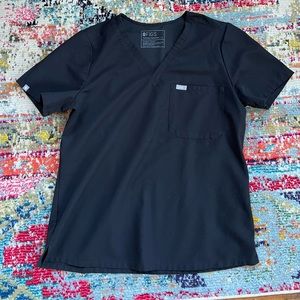 Figs Catarina One Pocket Scrub Tops Black